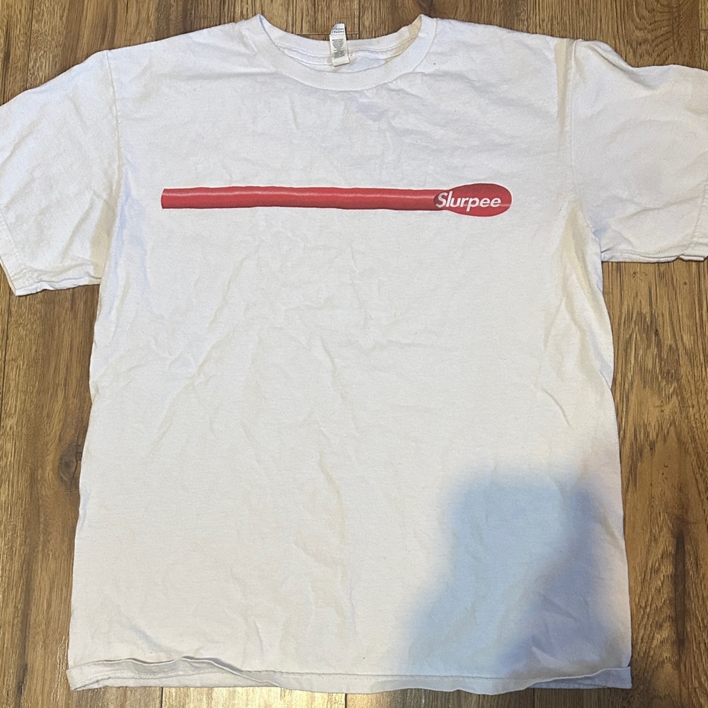 White and Red Graphic Tee